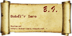 Bobár Imre névjegykártya